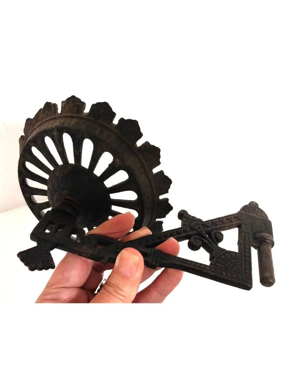 Antique Cast Iron Wall Sconce Candle Oil Lamp Holder Swivel Gothic Ornate